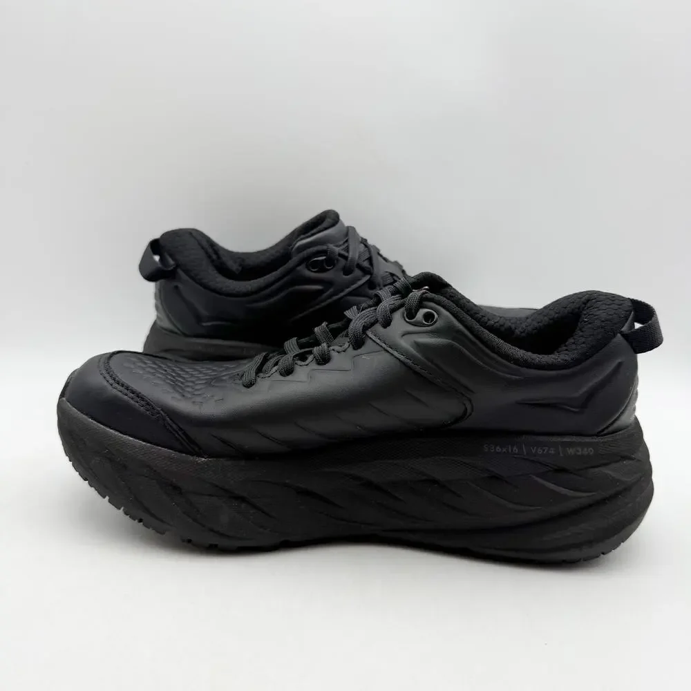 Hoka Womens Bondi Slip Resistant Work Shoes US 6.5 M Black Soft Toe EUC
